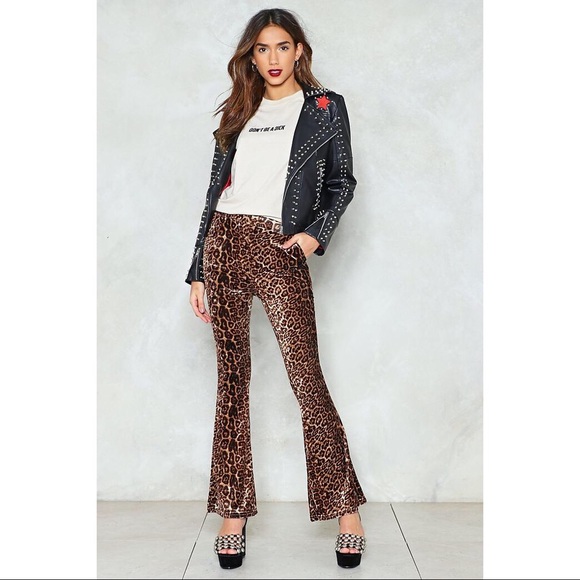 velvet leopard pants